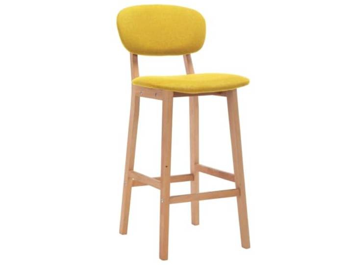 POUFGDR Barstühle, 2 Stück, Senfgelb, Stoff mit Fußstütze Massives Buchenholz, Kapazität 110 kg, moderner Stil, für Zuhause, Büro, Café