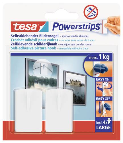 TESA POWERSTRIPS Bilder-Nagel Weiß Inhalt: 2St.