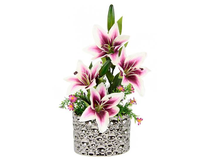 Kunstpflanze OTTO HOME, rosa (dunkelrosa), B:25cm H:44cm T:16cm, Polyester, Kunstpflanzen, Kunstpflanze, Arrangement im Topf