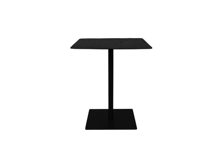 Table de comptoir en bois noir, table haute, 4 places, carrée - D