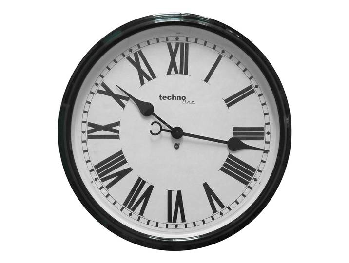 Wanduhr WT 7050 Alugehäuse, Glasabdeckung Ø 50cm Schwarz