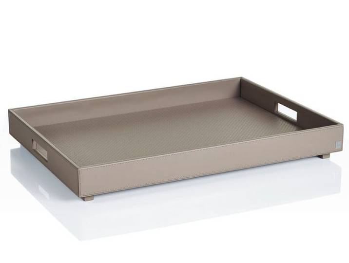Tablett Homeline XL Grau Leder