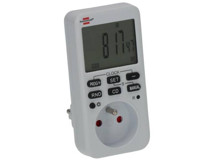 Brennenstuhl Comfort-Line wekelijkse timer wit (digitaal programmeerbaar stopcontact, weektimer voor binnen, aftellen, willekeurig afspelen)