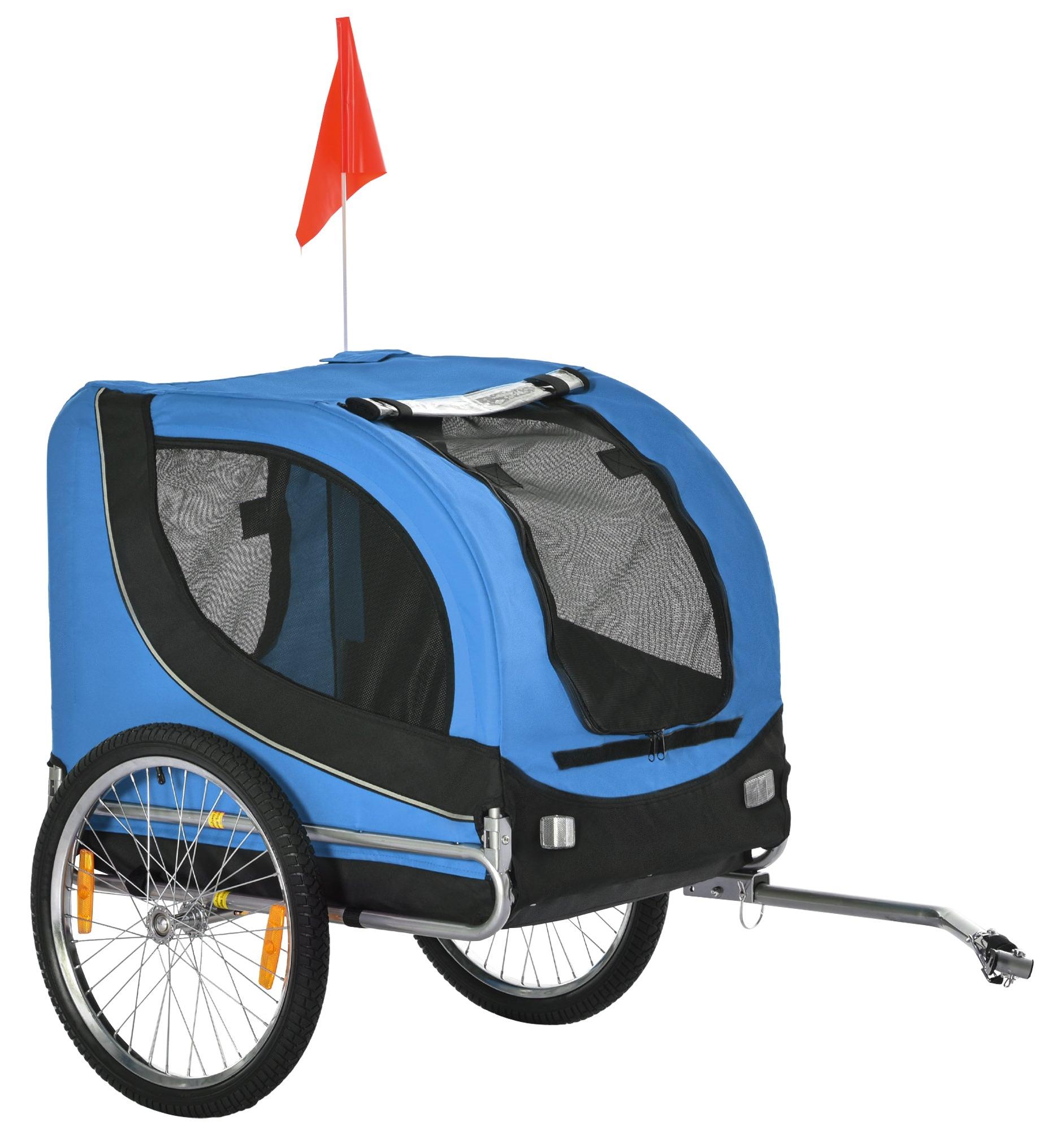 Fahrradanhänger für Hunde - Hundeanhänger - Tierwagen - Hunde-Buggy - Transportwagen für Haustiere - Mit 8 Reflektoren