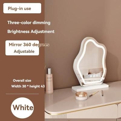 Uplift Picks Cloud LED Makeup Mirror Lighted Desktop Vanity Mirror For Bedroom white W 30* H 40