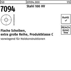 Unterlegscheibe ISO 7094 33 Stahl 100 HV 25 Stück
