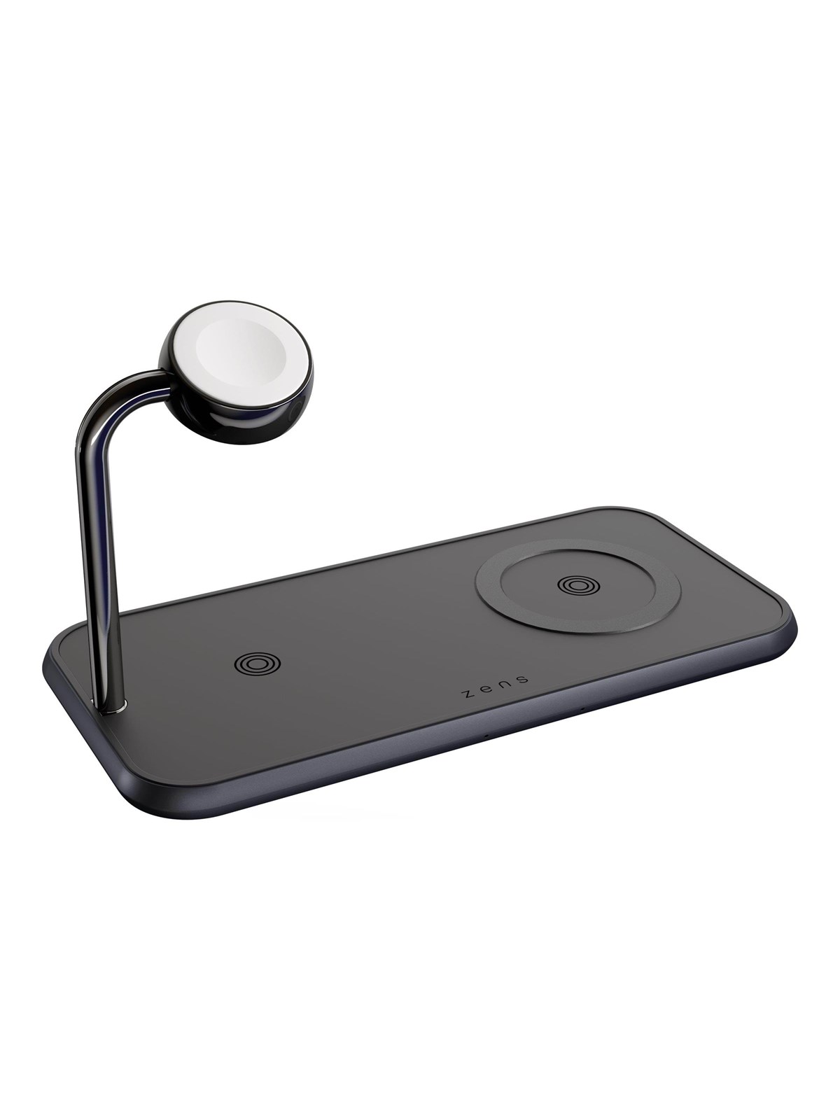 ZENS Dual+Watch Aluminium Magnetic Wireless Charger Black