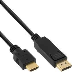 20er B-Pack INLINE DisplayPort / HDMI Konverter Kabel, schwarz, 3m
