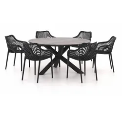 Forza Ripi/Fidenza ø 149 cm Gartenmöbel-Set 7-teilig stapelbar
