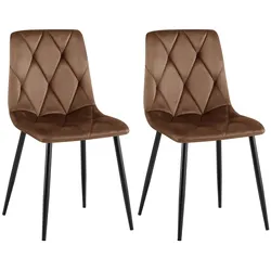 CLP 2er Set Esszimmerstuhl Clairton Samt   Farbe: braun, Material: Samt