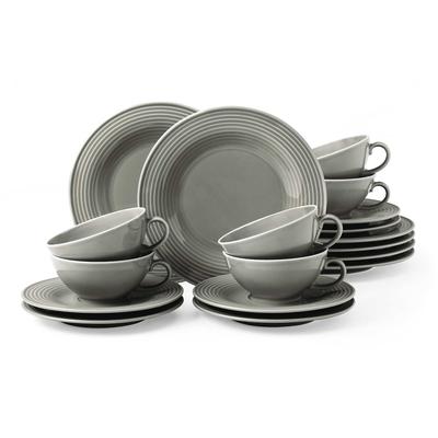 Seltmann Weiden Beat Color Glaze Teeservice 18-teilig - Perlgrau