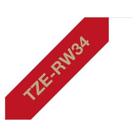 Brother Label-Making Tape Gold On Red (Gold, Rot) (TZE-RW34)