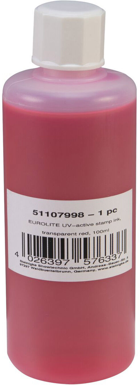 EuroLite Uv-Aktive Stempelfarbe, Transparent Rot, 100ml