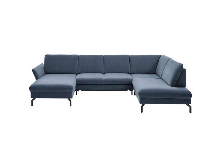 Beldomo System Wohnlandschaft, Hellblau, Metall, 5-Sitzer, U-Form, 335x220 cm, Goldenes M, Stoffauswahl, Sitzqualitäten, seitenverkehrt erhältlich, individuell planbar, Wohnzimmer, Sofas & Couches, Wohnlandschaften, Wohnlandschaft U-Form
