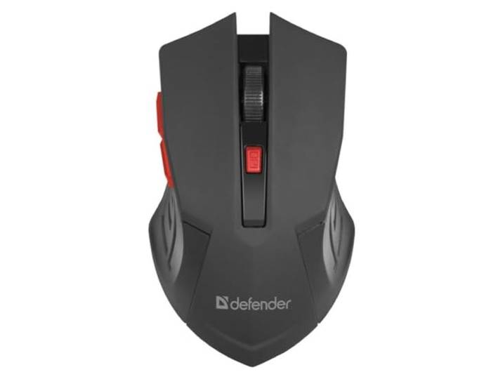 DEFENDER RATÃ N INALAMBRICO ACCURA MM-275 RF NEGRO-ROJO 1600DPI 6P 52276