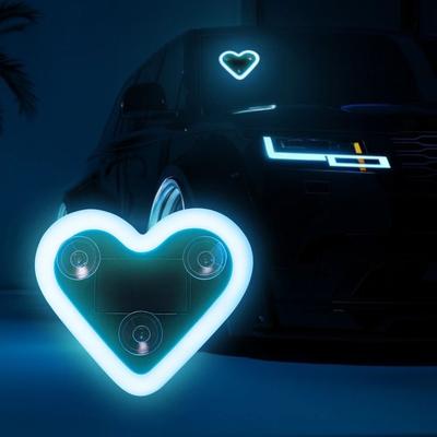 Inspired Finds Heart Shape Solar LED Ambient Light For Car Interior Decor ice Blue