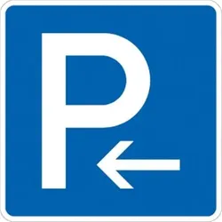 Verkehrsschild VZ314-10, Parken Anfang / Parken Ende, Alu, RA1, 420x420 mm