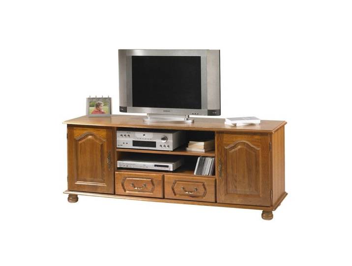 Meuble TV - ACTUAL DIFFUSION - Chêne Rustique - 70 Pouces - 2 Portes - 2 Tiroirs