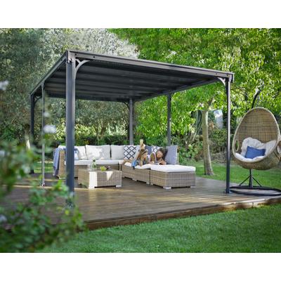 Pavillon PALRAM - CANOPIA "Milano 4300", grau (grau, grau), B/H/T: 309cm x 225cm x 426cm, Pavillons, BxT: 309x426 cm