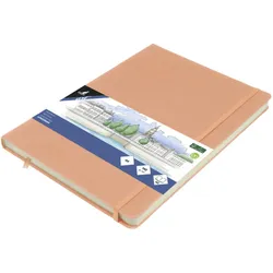 Kangaro, Heft + Block, Skizzenbuch, PU-Hardcover, DIN A4, altrosa 80 Blatt, Papier: 140 g/qm, cremefarben, säufefrei (A4, Blanko, Harter Einband)