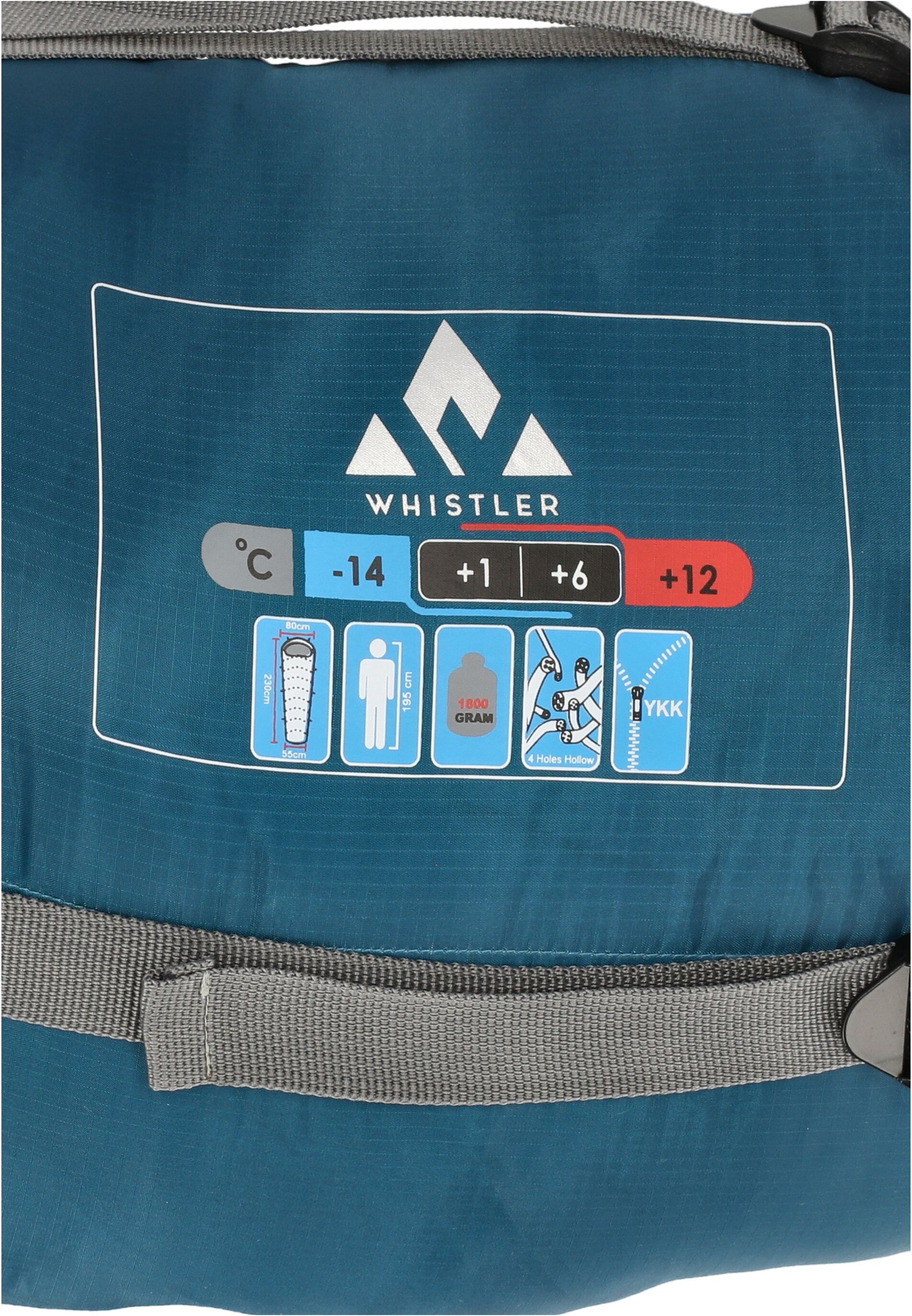 Trekkingschlafsack WHISTLER "Glacier", blau, Schlafsäcke, 100% Polyester, mit 360-Grad-reflektierenden Elementen