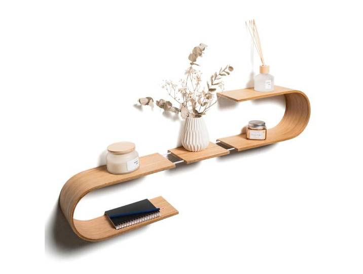 Etagère murale bois - EWART WOODS - Design flottante moderne courbé - Fait main - frêne
