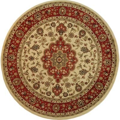 Well Woven Medallion Traditional Area Rug Border