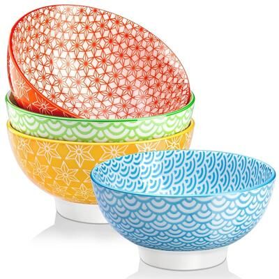 vancasso Macaron Porcelain 23Oz. Oriental Cereal Bowls Set