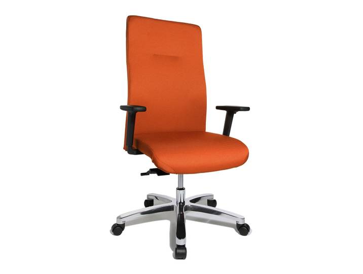 Bürostuhl Topstar Big Star 20 mit 2D Armlehnen, Orange/Verchromt, Neu, Ergonomischer Stuhl - ideal für flexibles Arbeiten