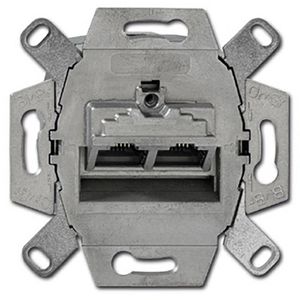 Busch-Jaeger Netzwerkdose 0218/12-101, Unterputz, 2x RJ45 / Keystone, Cat.6A