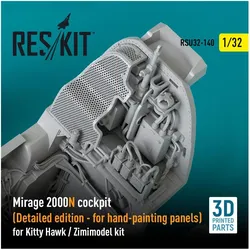 ResKit Mirage 2000N cockpit (Detailed edition) for Kitty Hawk / Zimimodel kit (3D Printed)