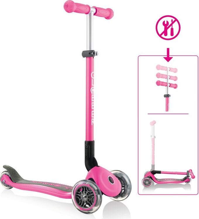 Globber Primo inklapbare loopfiets roze