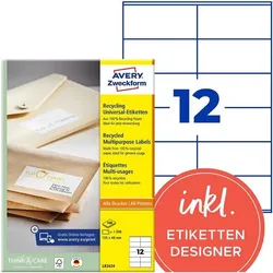 Avery Zweckform 1200er-Pack Universal Klebeetiketten »LR3424« weiß