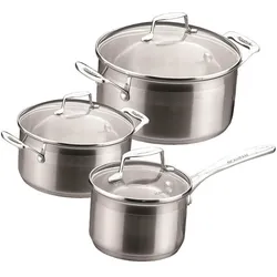 Scanpan Kochtopf Set 3-teilig IMPACT Ø 16/18/20 cm - mit Deckel, Pfannenset + Topfset, Silber