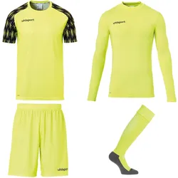 uhlsport Reaction Torwartset (Trikot+Baselayer+Shorts+Stutzen) fluo gelb/schwarz 152