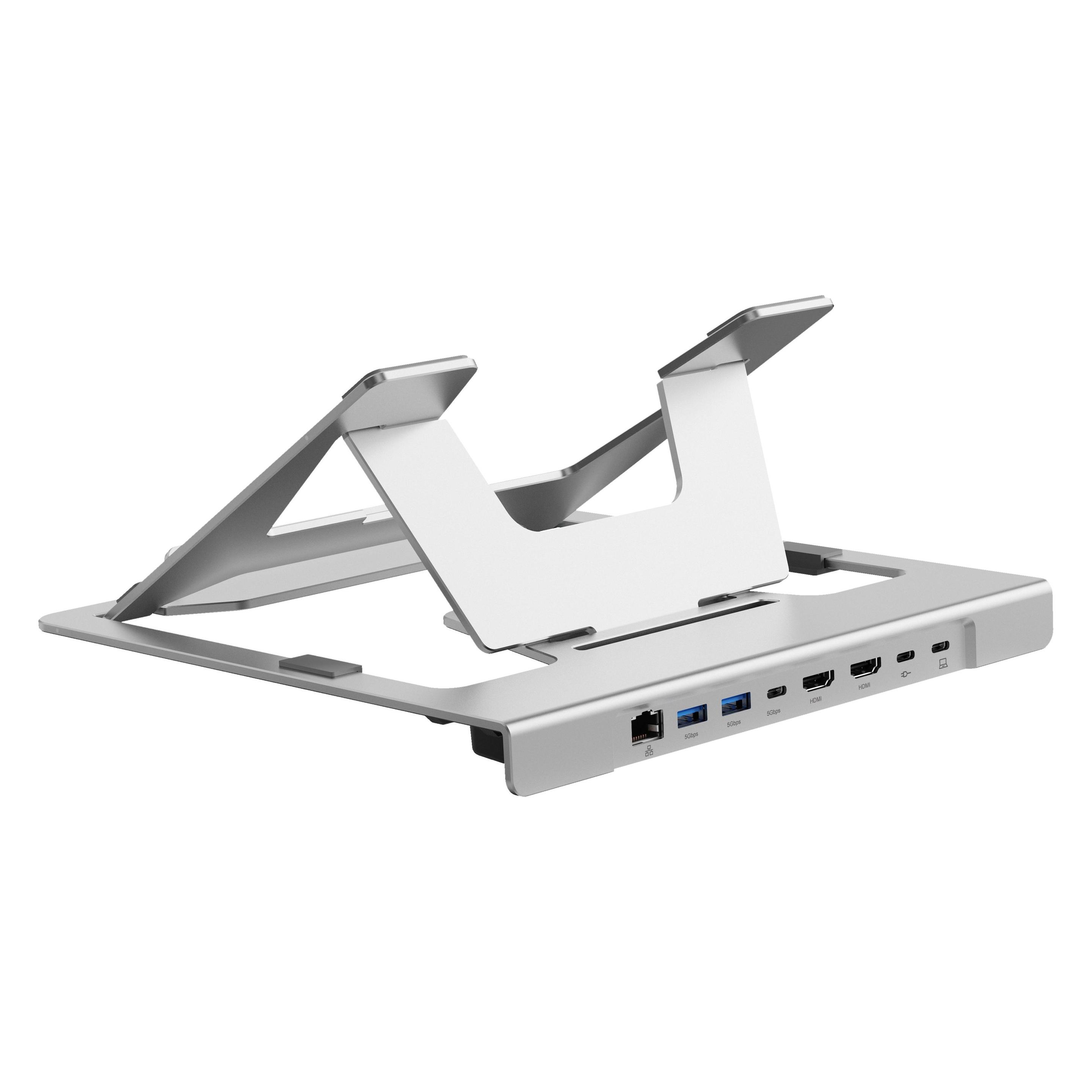 Conceptronic Notebook Halterung mit 7-1 Docking Station silb (DONN35S)