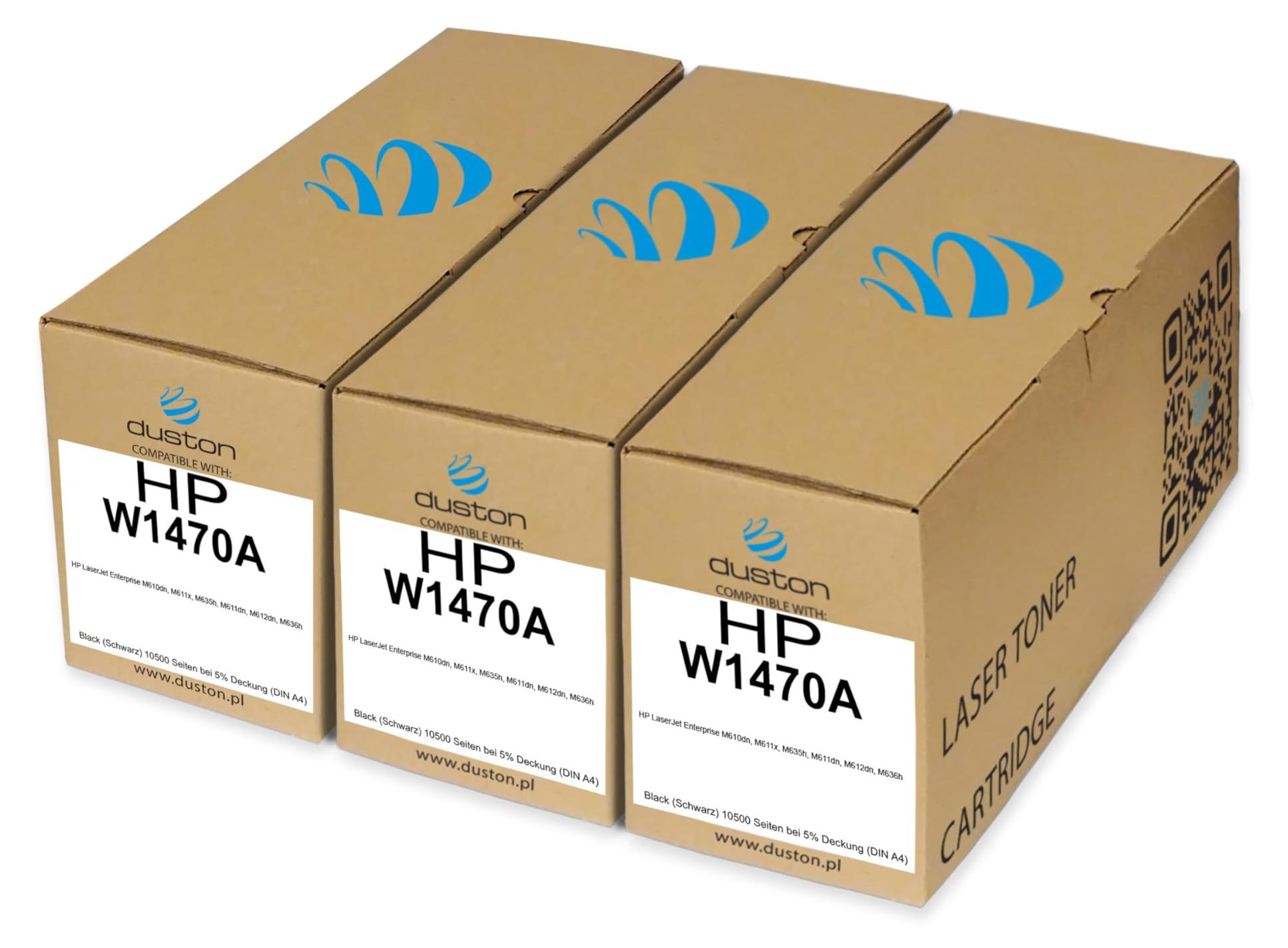 3x Toner W1470A Schwarz für HP LaserJet Enterprise
