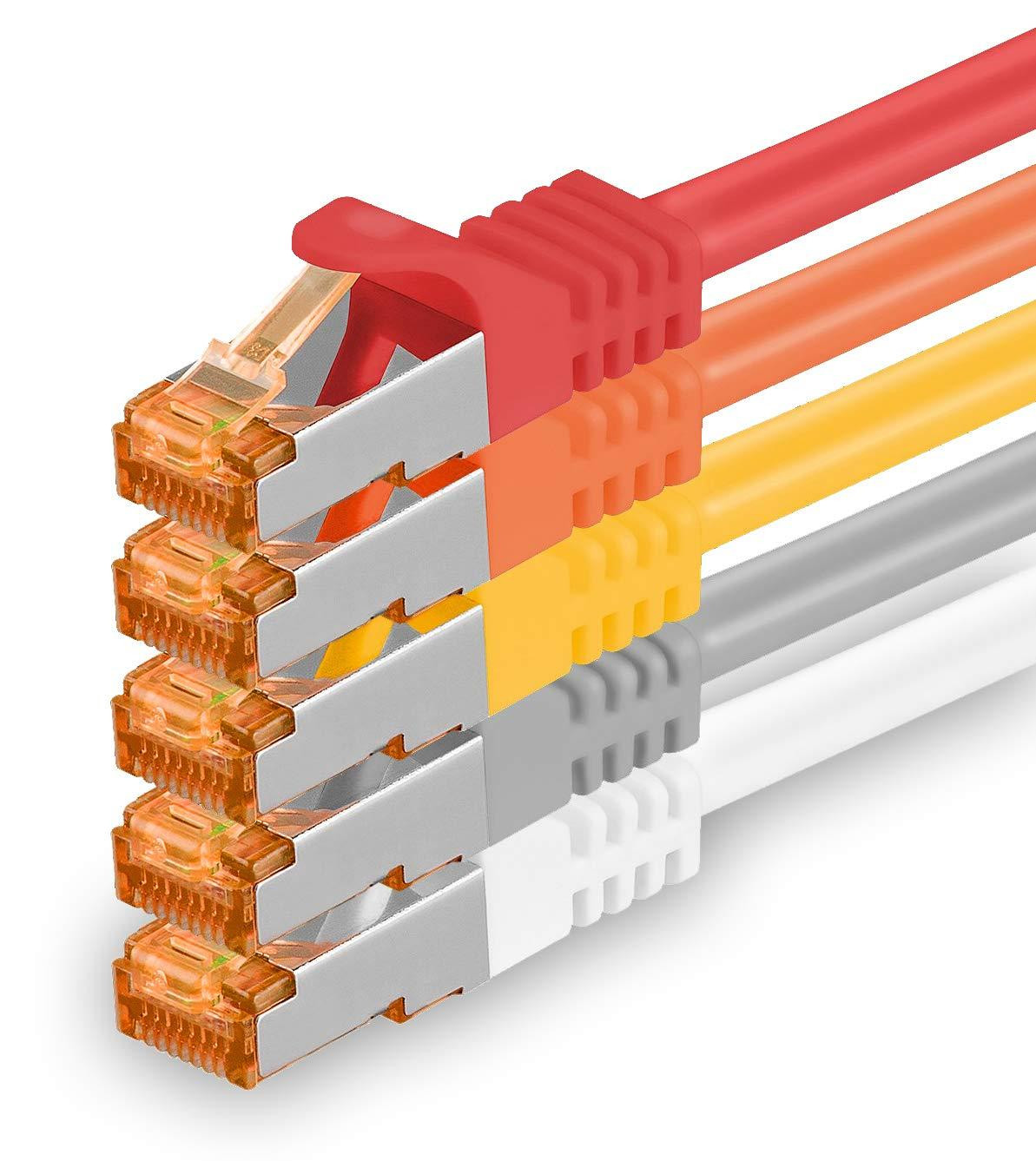 1aTTack.de Cat.7 Netwerkkabel Gigabit Ethernet LAN, 0,25 m
