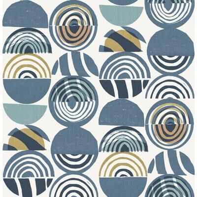 A-Street Prints Mage Blue Mod Geometric Wallpaper