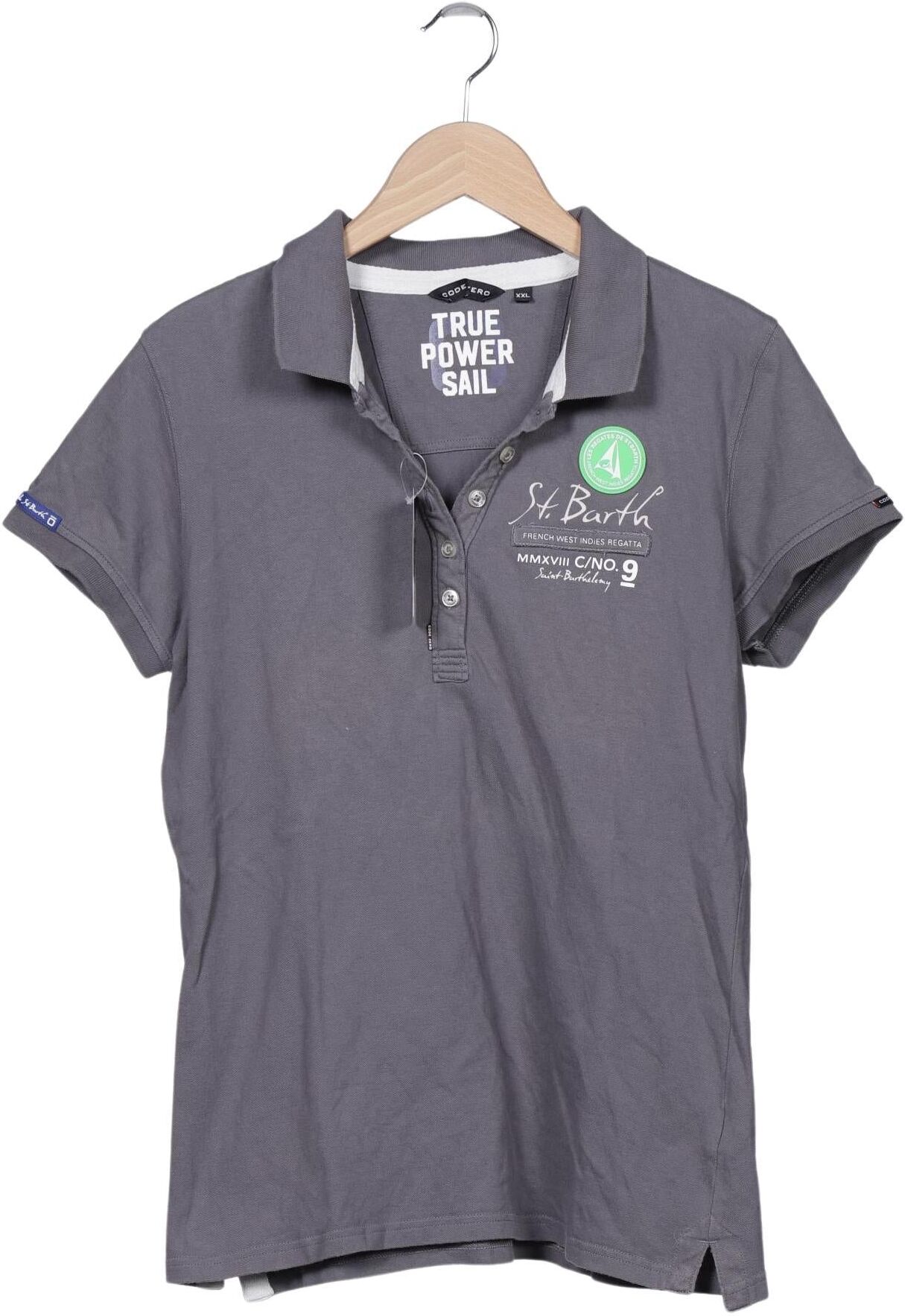 Code Zero Damen Poloshirt, Grau, Gr. Xxl, Elasthan / Baumwolle - Second Hand
