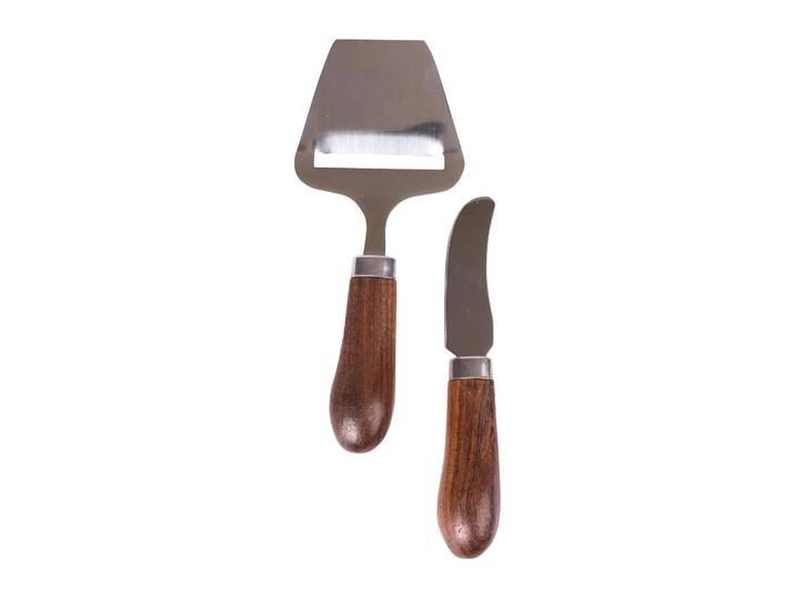 Sagaform Couteau à beurre et rabot à fromage Astrid Marron-argent