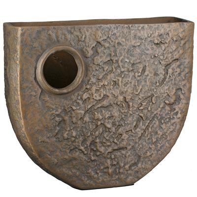 Tischvase GILDE "Vase Purton braun H. 26 cm", braun, B:30cm H:26cm T:8cm, Aluminium, Vasen, Dekovase, Purton, Filzboden, Tischdekoration, stilvoll, hochwertig