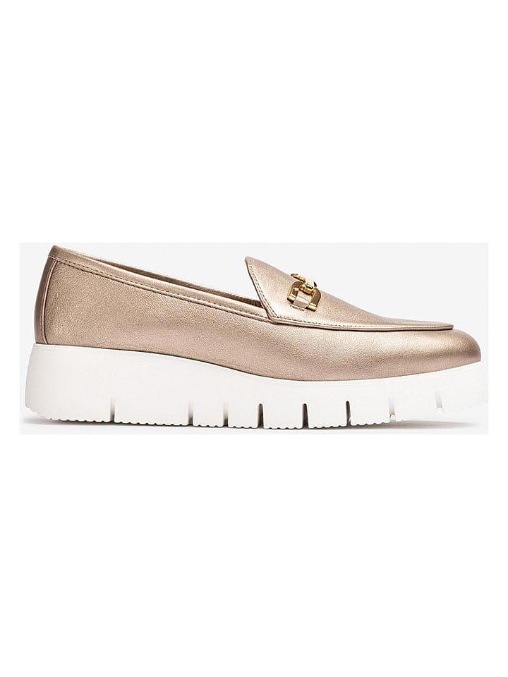 Unisa Leder-Mokassins in Gold - 36