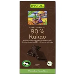 Rapunzel Bitterschokolade 90% Kakao mit Kokosblütenzucker bio