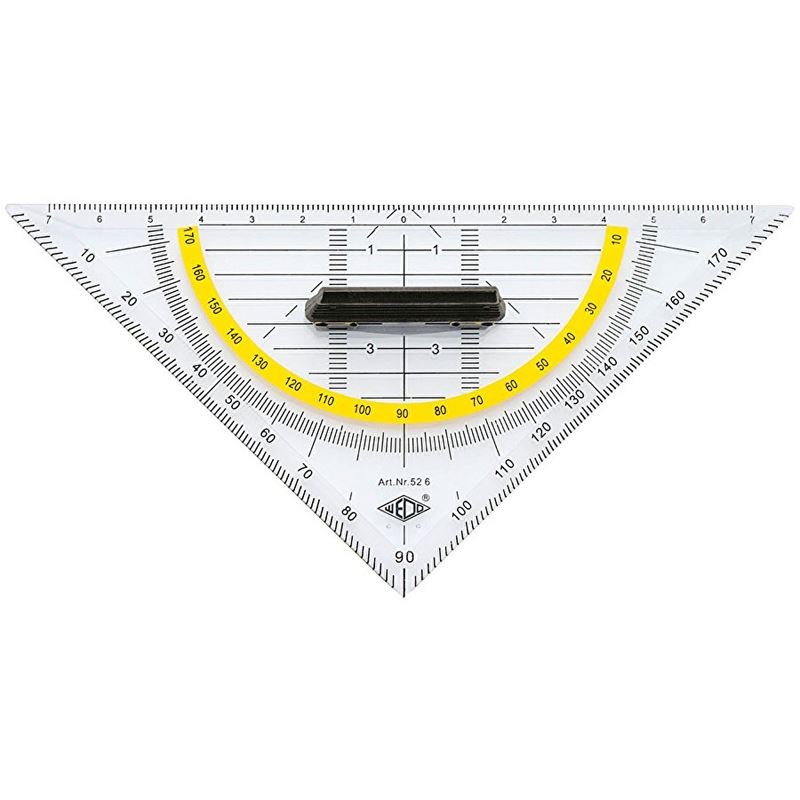 WEDO Geodreieck, Hypotenuse 160 mm, mit abnehmbarem Griff