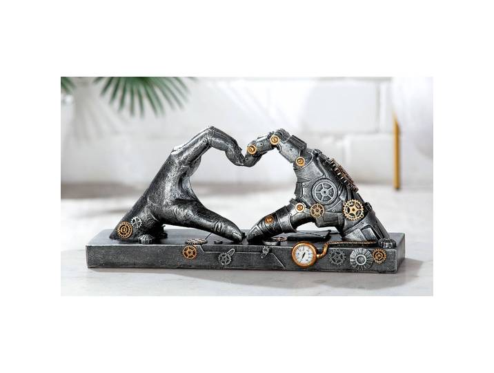 Skulptur Steampunk Hand 35 x 16 x 10cm Silber