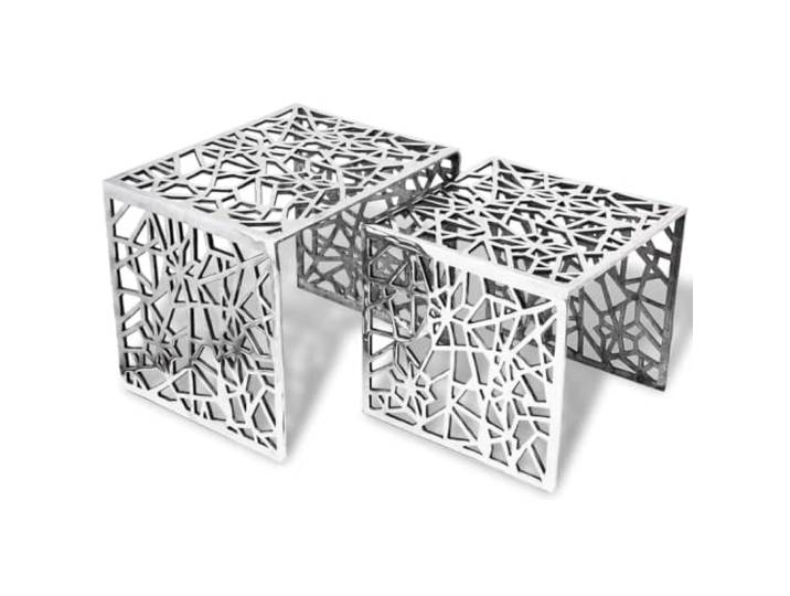 TEKGHUT Beistelltische 2 STK Quadratisch Silbern Aluminium Modern Aluminium, silbern, quadratisch, 2 Stück, vielseitig, platzsparend, stabil, modern