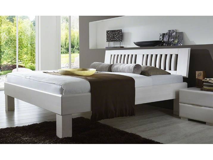 Holzbett massiv Dahlia , Buche weiß lackiert , 140x190 , Kopfteil 3