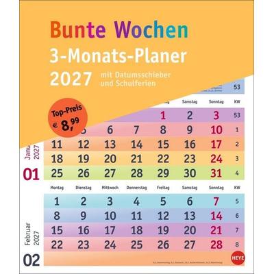 Bunte Wochen 3-Monatsplaner 2027