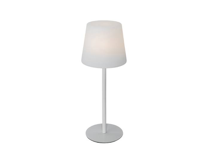 Lampe de table blanche rechargeable avec LED et variateur IP54 -